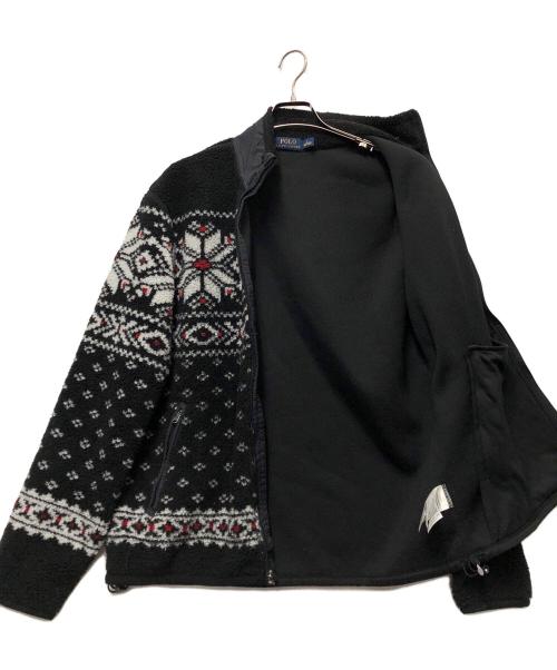 POLO RALPH LAUREN（ポロ・ラルフローレン）POLO RALPH LAUREN (ポロ・ラルフローレン) ボアフリースジャケット ブラック サイズ:Lの古着・服飾アイテム