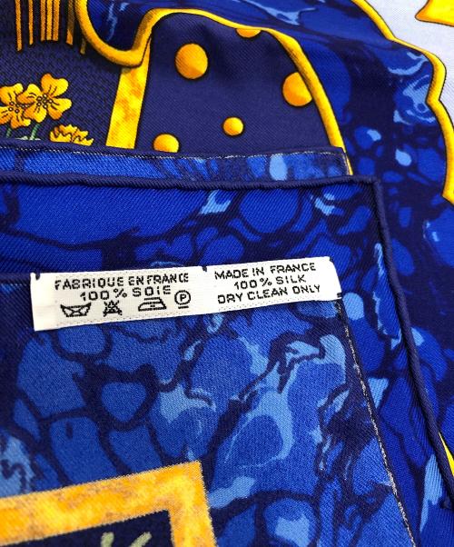 HERMES（エルメス）HERMES (エルメス) カレ90 CARPE DIEM ブルーの古着・服飾アイテム