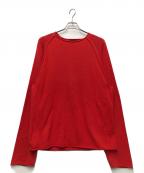 stussyステューシー）の古着「Exposed Seam Sweater」｜オレンジ