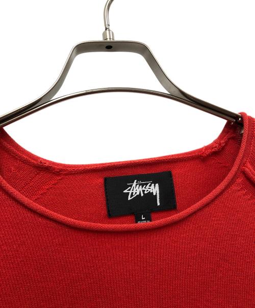 stussy（ステューシー）stussy (ステューシー) Exposed Seam Sweater オレンジ サイズ:Lの古着・服飾アイテム