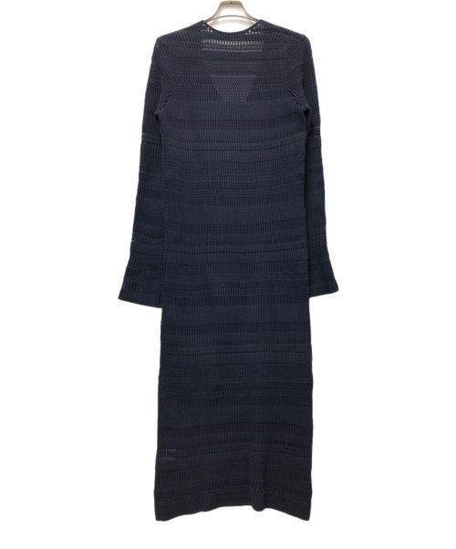 ETRE TOKYO（エトレトウキョウ）ETRE TOKYO (エトレトウキョウ) メッシュボーダーニットワンピース ネイビー サイズ:FREEの古着・服飾アイテム