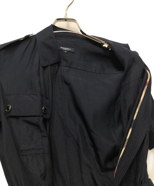 BURBERRY LONDON（バーバリーロンドン）BURBERRY LONDON (バーバリーロンドン) ベルテッドシルクワンピース ネイビー サイズ:38の古着・服飾アイテム