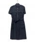 BURBERRY LONDON（バーバリーロンドン）の古着「ベルテッドシルクワンピース」｜ネイビー