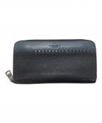 COACHコーチ）の古着「ラウンドファスナー　長財布」｜ネイビー