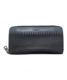 COACH（コーチ）の古着「ラウンドファスナー　長財布」｜ネイビー