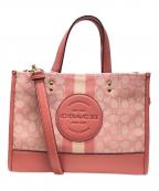 COACHコーチ）の古着「デンプシー キャリーオール　シグネチャー」｜ピンク