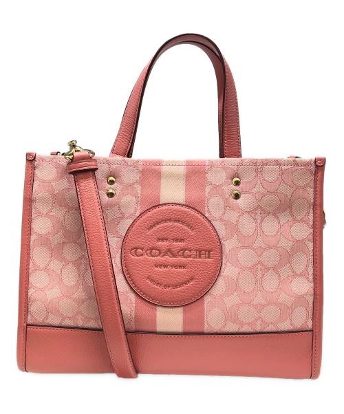 COACH（コーチ）COACH (コーチ) デンプシー キャリーオール　シグネチャー ピンクの古着・服飾アイテム