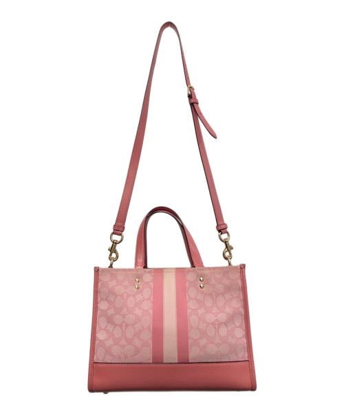 COACH（コーチ）COACH (コーチ) デンプシー キャリーオール　シグネチャー ピンクの古着・服飾アイテム