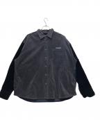 X-LARGEエクストララージ）の古着「コーデュロイシャツ」｜グレー×ブラック