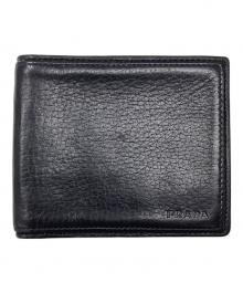 PRADA（プラダ）の古着「2つ折り財布」｜ブラック
