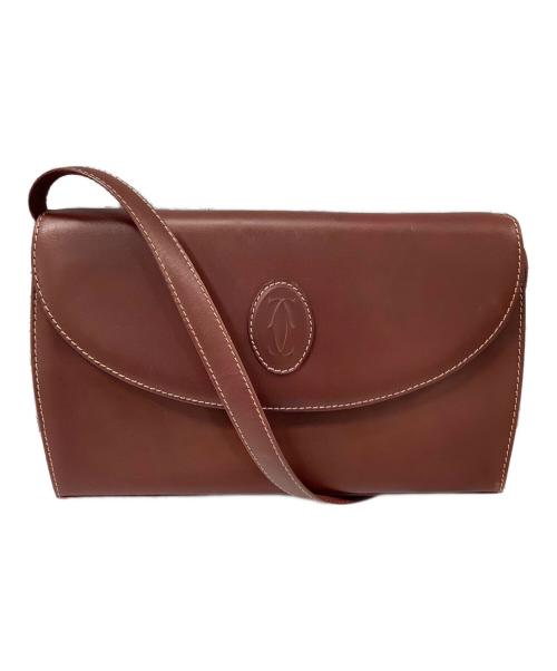 Cartier（カルティエ）Cartier (カルティエ) マストラインショルダーバッグ ボルドーの古着・服飾アイテム