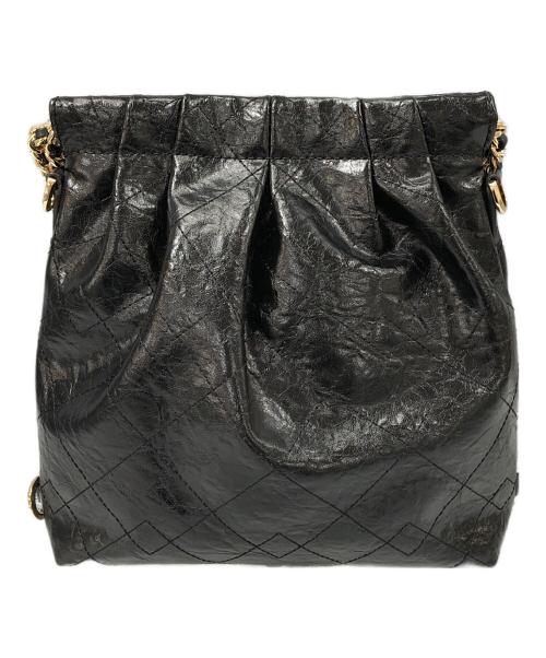 CHARLES & KEITH（チャールズアンドキース）CHARLES & KEITH (チャールズ＆キース) ドゥオ ブレードチェーンハンドルホーボーバッグ ブラック×ゴールドの古着・服飾アイテム