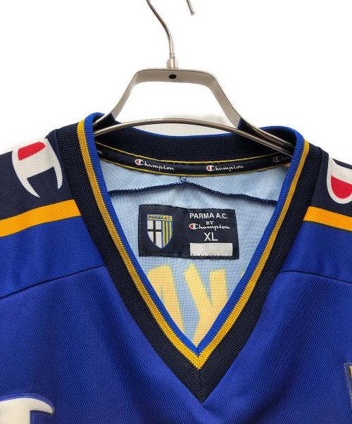 Champion（チャンピオン）Champion (チャンピオン) ゲームシャツ イエロー×ネイビー サイズ:XLの古着・服飾アイテム