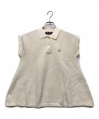 FRED PERRYフレッドペリー）の古着「フレンチスリーブニットポロポロシャツ」｜アイボリー