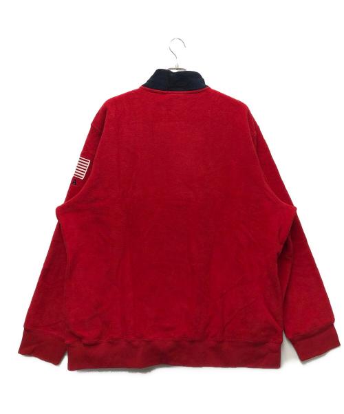 POLO RALPH LAUREN（ポロ・ラルフローレン）POLO RALPH LAUREN (ポロ・ラルフローレン) ハーフジップスウェット レッド×ネイビー サイズ:XXLの古着・服飾アイテム
