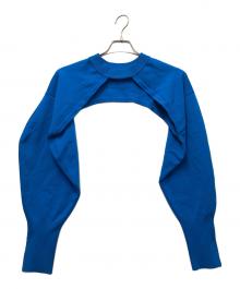 MAISON SPECIAL（メゾンスペシャル）の古着「2WAYコクーンスリーブショートニット」｜ブルー