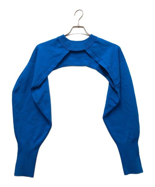 MAISON SPECIAL（メゾンスペシャル）MAISON SPECIAL (メゾンスペシャル) 2WAYコクーンスリーブショートニット ブルー サイズ:FREEの古着・服飾アイテム