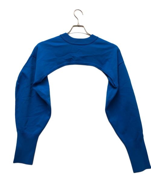 MAISON SPECIAL（メゾンスペシャル）MAISON SPECIAL (メゾンスペシャル) 2WAYコクーンスリーブショートニット ブルー サイズ:FREEの古着・服飾アイテム