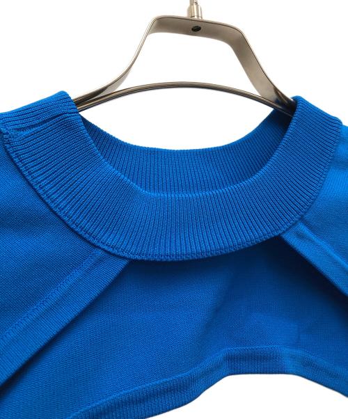 MAISON SPECIAL（メゾンスペシャル）MAISON SPECIAL (メゾンスペシャル) 2WAYコクーンスリーブショートニット ブルー サイズ:FREEの古着・服飾アイテム