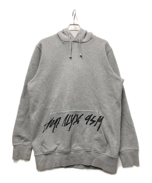 1017 ALYX 9SM（テンセブンティーン アリクス ナインエスエム）1017 ALYX 9SM (アリクス) グレースクリプトフーディ グレー サイズ:XLの古着・服飾アイテム