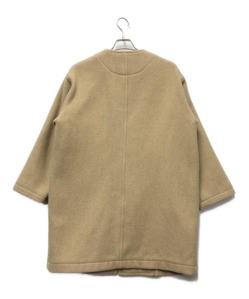 DANTON（ダントン）DANTON (ダントン) WOOL LIGHT PILE ノーカラーロングコート ベージュ サイズ:不明の古着・服飾アイテム