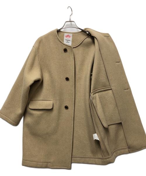 DANTON（ダントン）DANTON (ダントン) WOOL LIGHT PILE ノーカラーロングコート ベージュ サイズ:不明の古着・服飾アイテム
