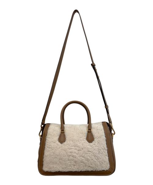 Kate Spade（ケイトスペード）Kate Spade (ケイトスペード) グラマシーシアリングミディアムサッチェル アイボリー×ブラウンの古着・服飾アイテム