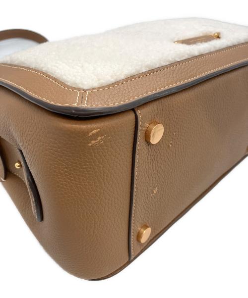 Kate Spade（ケイトスペード）Kate Spade (ケイトスペード) グラマシーシアリングミディアムサッチェル アイボリー×ブラウンの古着・服飾アイテム