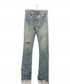 OFFWHITEオフホワイト）の古着「バイアスデニムパンツ」｜ブルー