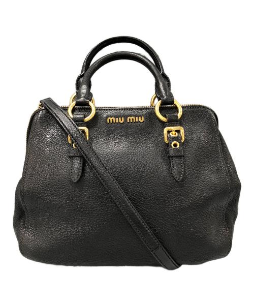 MIU MIU（ミュウミュウ）MIU MIU (ミュウミュウ) マドラス2WAYショルダーバッグ ブラックの古着・服飾アイテム
