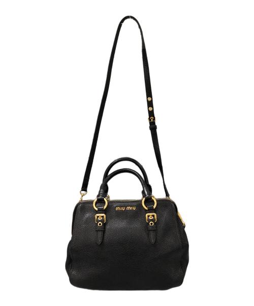 MIU MIU（ミュウミュウ）MIU MIU (ミュウミュウ) マドラス2WAYショルダーバッグ ブラックの古着・服飾アイテム