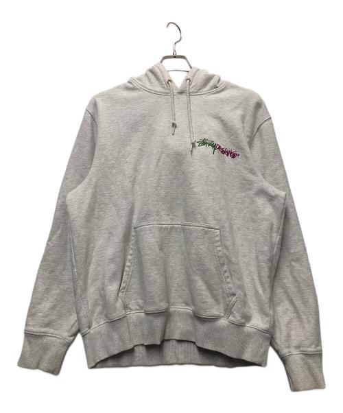 stussy（ステューシー）stussy (ステューシー) プルオーバーパーカー グレー サイズ:Mの古着・服飾アイテム