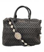 MIU MIUミュウミュウ）の古着「ナッパクリスタル　3WAYバッグ」｜ブラック