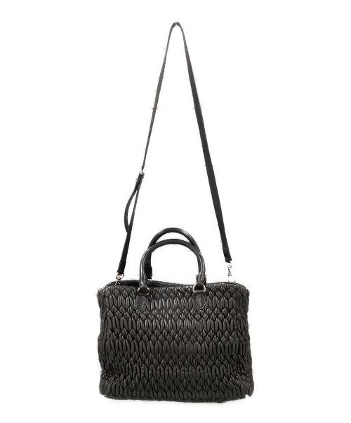 MIU MIU（ミュウミュウ）MIU MIU (ミュウミュウ) ナッパクリスタル　3WAYバッグ ブラックの古着・服飾アイテム