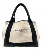 BALENCIAGAバレンシアガ）の古着「ネイビーカバスSトート」｜アイボリー×ブラック