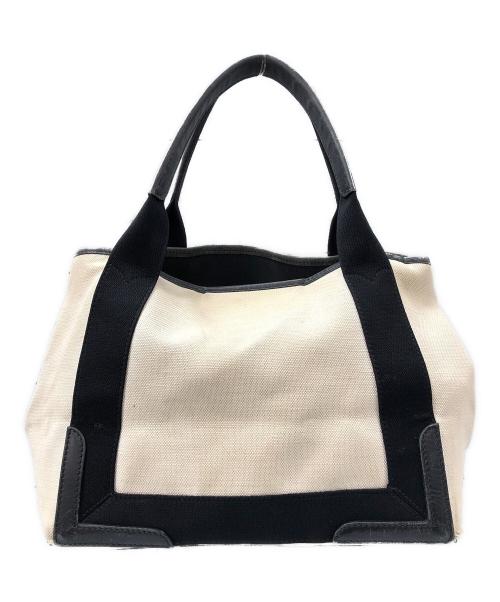 BALENCIAGA（バレンシアガ）BALENCIAGA (バレンシアガ) ネイビーカバスSトート アイボリー×ブラックの古着・服飾アイテム