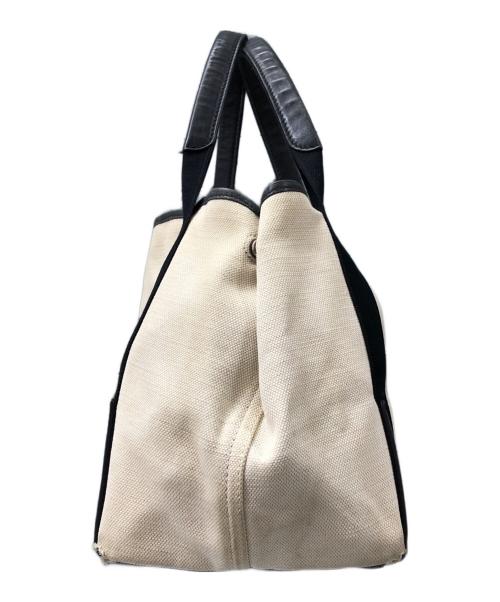 BALENCIAGA（バレンシアガ）BALENCIAGA (バレンシアガ) ネイビーカバスSトート アイボリー×ブラックの古着・服飾アイテム