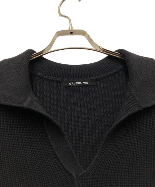 GALERIE VIE（ギャルリーヴィー）GALERIE VIE (ギャルリーヴィー) コットンオープンカラープルオーバーニット ブラック サイズ:FREEの古着・服飾アイテム
