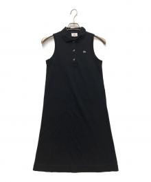 LACOSTE（ラコステ）の古着「ノースリーブポロワンピース」｜ブラック