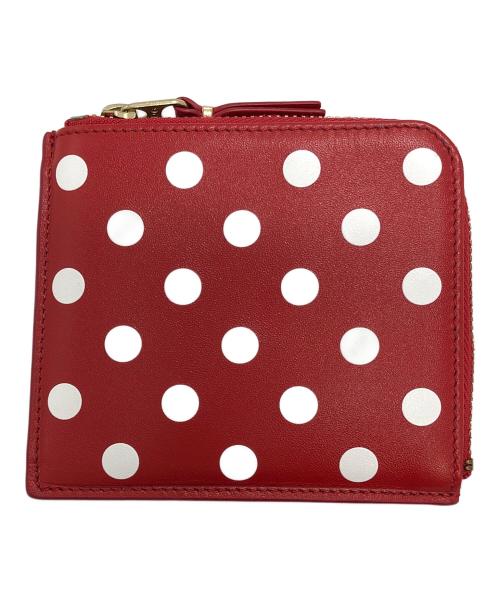 COMME des GARCONS（コムデギャルソン）COMME des GARCONS (コムデギャルソン) ラウンドファスナー財布　ドット柄 レッドの古着・服飾アイテム