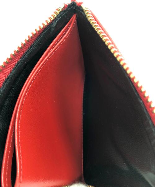 COMME des GARCONS（コムデギャルソン）COMME des GARCONS (コムデギャルソン) ラウンドファスナー財布　ドット柄 レッドの古着・服飾アイテム