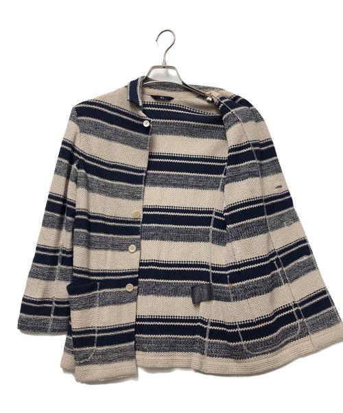 45R（フォーティファイブ・アール）45R (フォーティファイブ・アール) コットンジャケット ネイビー×アイボリー サイズ:Sの古着・服飾アイテム