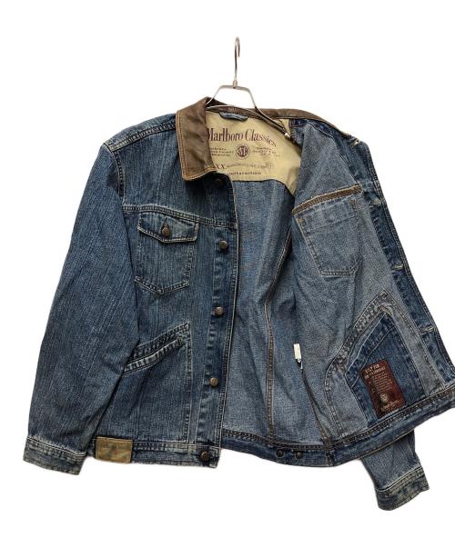 Marlboro Classics（マルボロクラッシクス）Marlboro Classics (マルボロクラッシクス) デニムジャケット ブルー×ブラウン サイズ:Lの古着・服飾アイテム