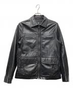 MEN'S BIGIメンズビギ）の古着「ラムレザージャケット」｜ブラック