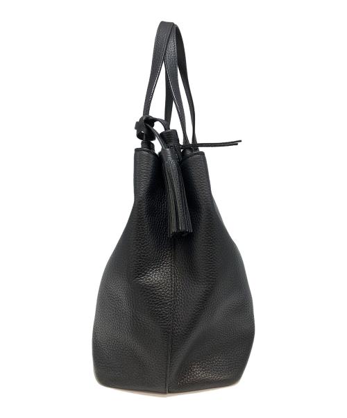 TORY BURCH（トリーバーチ）TORY BURCH (トリーバーチ) レザートートバッグ ブラックの古着・服飾アイテム