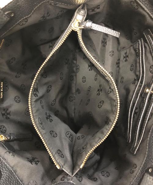 TORY BURCH（トリーバーチ）TORY BURCH (トリーバーチ) レザートートバッグ ブラックの古着・服飾アイテム