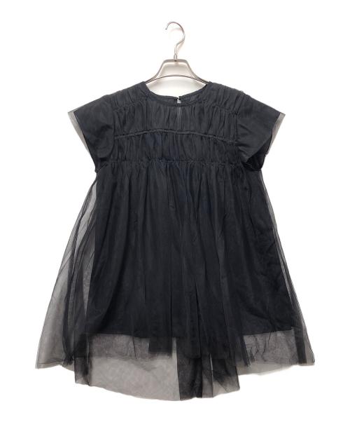 journal standard L'essage（ジャーナルスタンダード レサージュ）journal standard L'essage (ジャーナルスタンダード レサージュ) チュールブラウス ブラック サイズ:FREEの古着・服飾アイテム