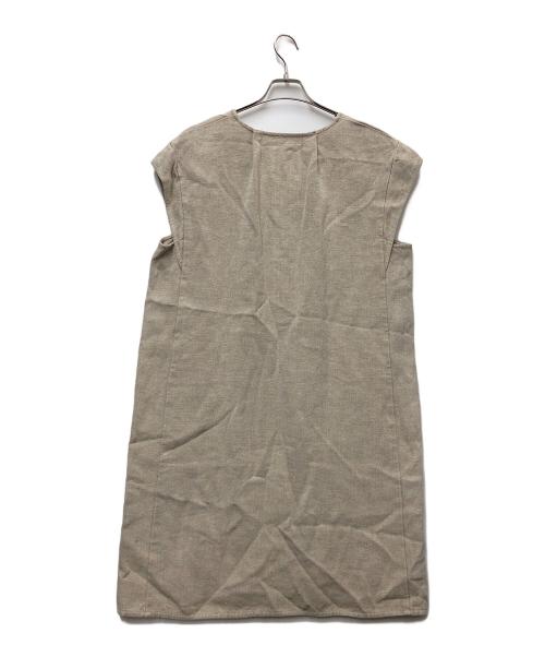 BEARDSLEY（ビアズリー）BEARDSLEY (ビアズリー) リネンパッチポケットワンピース グレー サイズ:FREEの古着・服飾アイテム