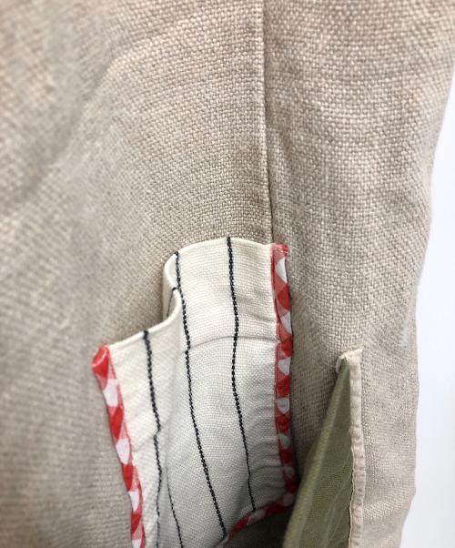 BEARDSLEY（ビアズリー）BEARDSLEY (ビアズリー) リネンパッチポケットワンピース グレー サイズ:FREEの古着・服飾アイテム