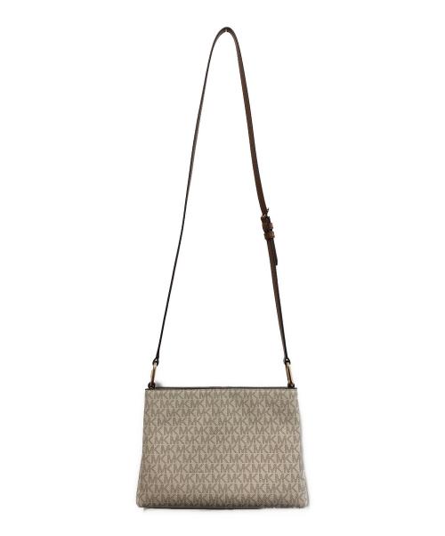 MICHAEL KORS（マイケル・コース）MICHAEL KORS (マイケルコース) トリシャ　モノグラム　ショルダーバッグ ホワイト×ライトグレーの古着・服飾アイテム